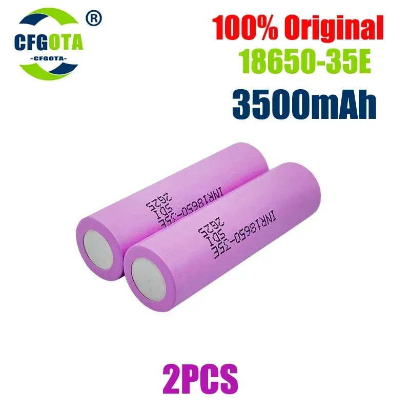 100% original 18650 3500mah 20th discharge inr18650 35e 3500mah 18650 3.7v li ion rechargeable battery: green
