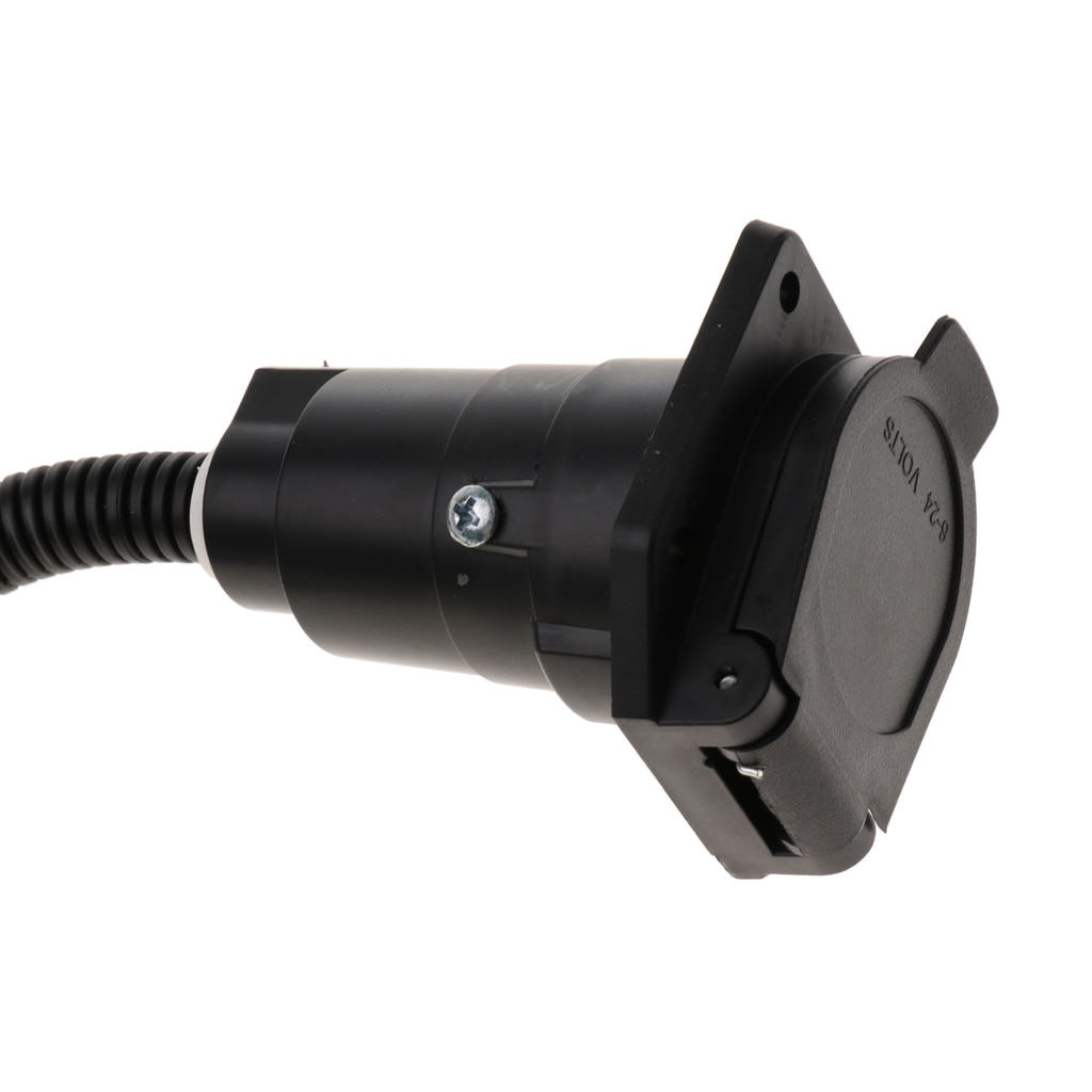 RV Taillight Harness Adapter Trailer Wiring Plug Tail Lamp Converter 4 Pin Flat to 7 Pin Blade Round