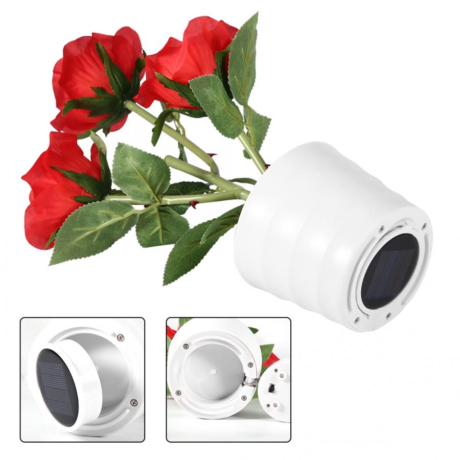 Kunstmatige Bloem Lamp 3LED Kunstmatige Rose Lamp Solar Simulatie Bloem Licht Led Bonsai Home Decoratie Bloem Lamp