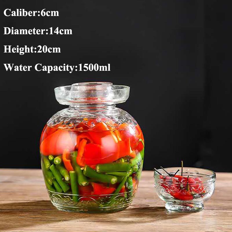 Sichuan Pickle Jar Dikker Transparant Glas Gebeitst Potten Groenten Beitsen Verzegelde Opslag Container Thuis Kimchi Jar Keuken