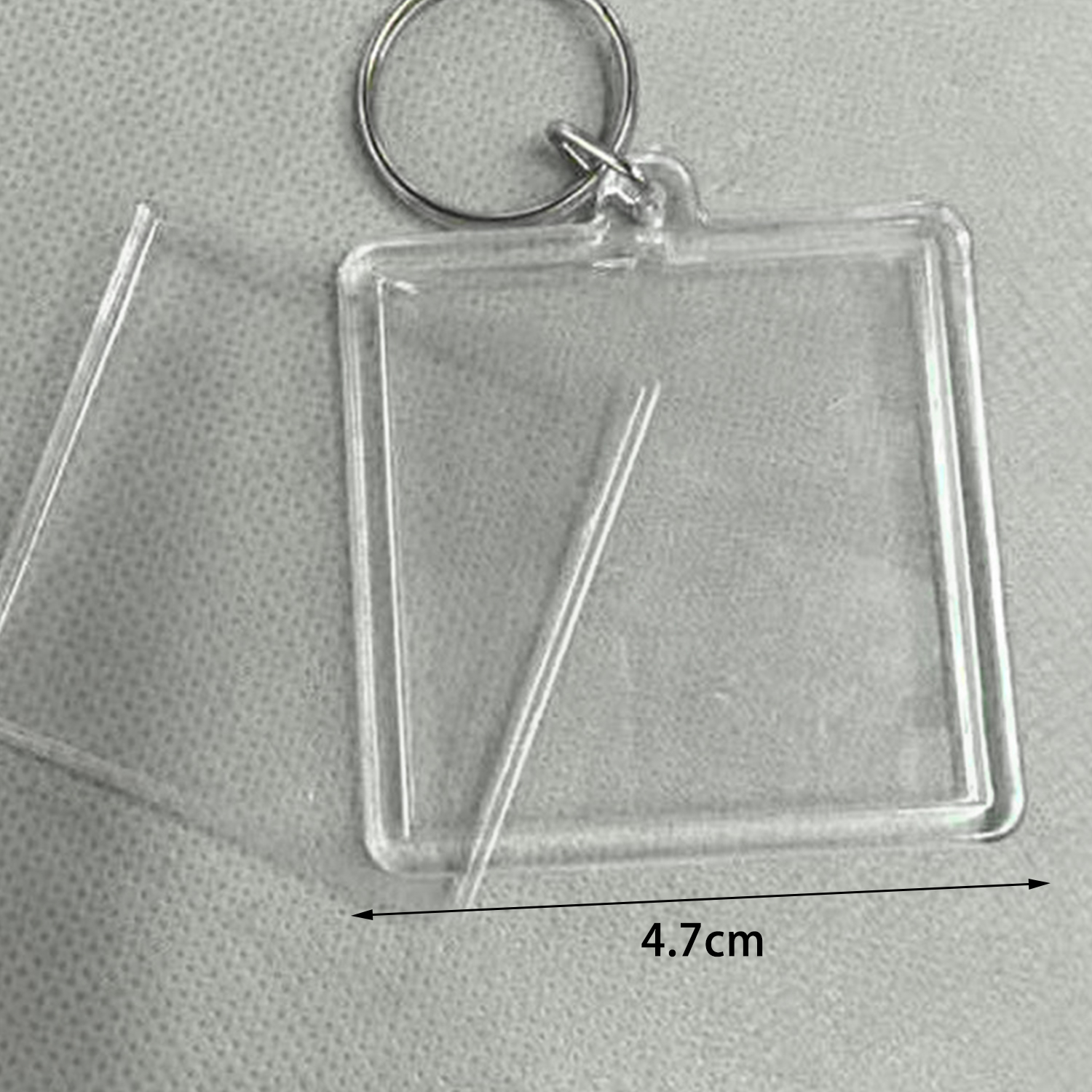 Photo Frame Keychian Acrylic Rectangle Insert Picture Frame Keyring Key Holder DIY Split Ring for Women Ladies Girls: SKY BLUE