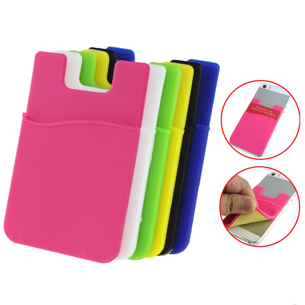 Adhesive Sticker Back Cover Card Holder Case Pouch For Cell Phone colorful card holder 1PCS