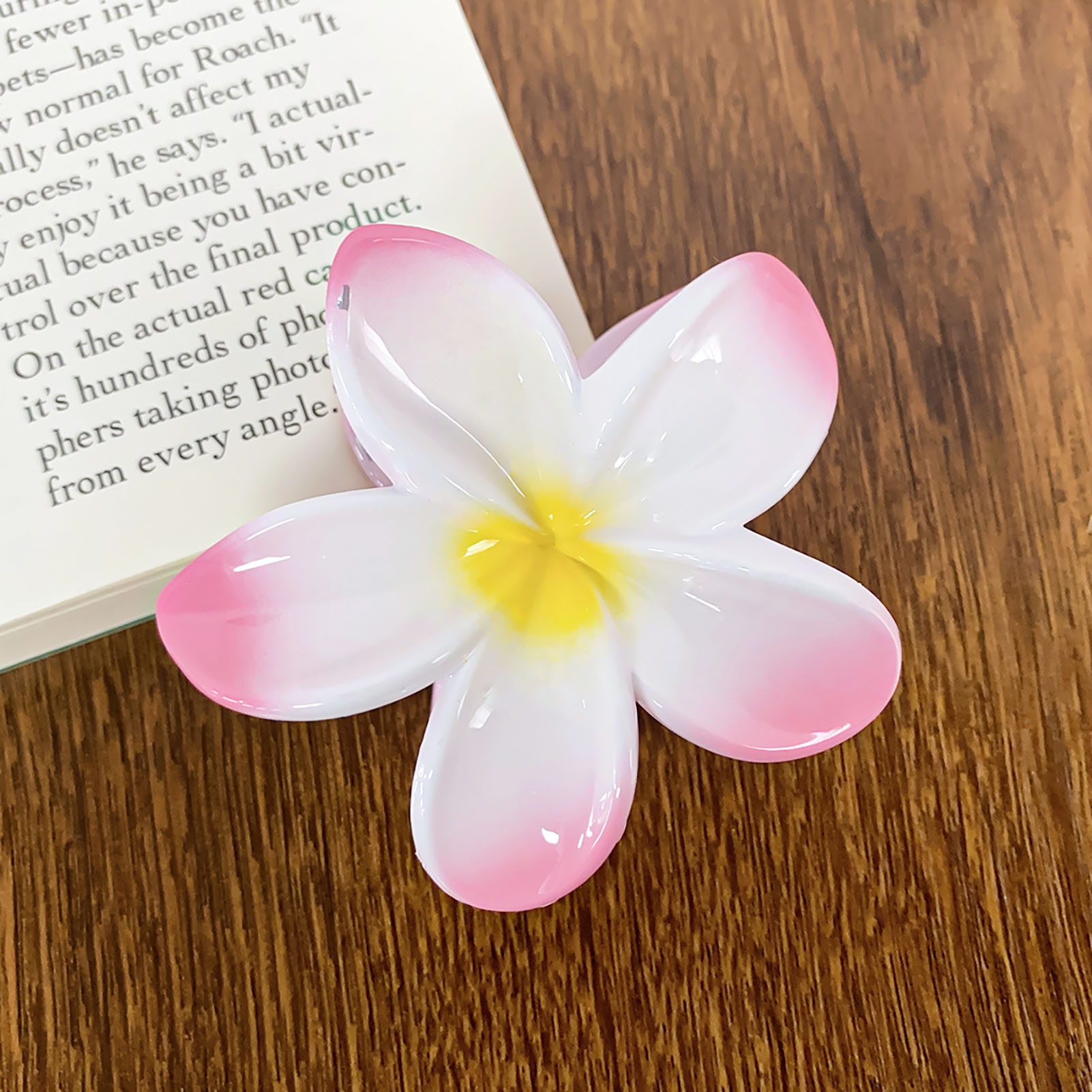 3 tums tonad blomhårsklämma för kvinnor i harts, blommigt hårspänne, färsk söt blomklämma, flickors håraccessoarer