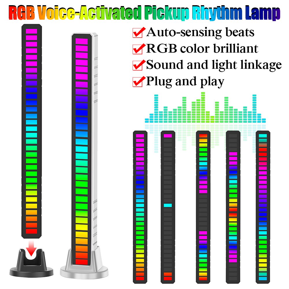 5W Led Licht Muziek Ritme Pickup Licht Voor Pc Computer Rgb Led Verlichting Strip Party Disco Licht Auto Ambient sfeer Lamp