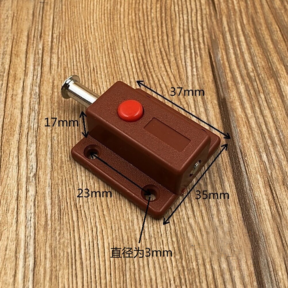 Home Portable Thumb Lock DIY Plastic Bolt Door Cupboard Closet Furniture Hardware Automatic Button Latch