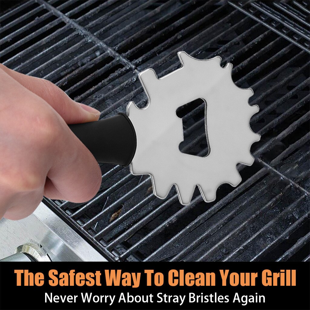 Rvs Bbq Borstel Gereedschap Schoonmaken Schraper, Grill Schoonmaak Slot Blade Voor Cleaning Metalen Grillen Roker Oven Rekken