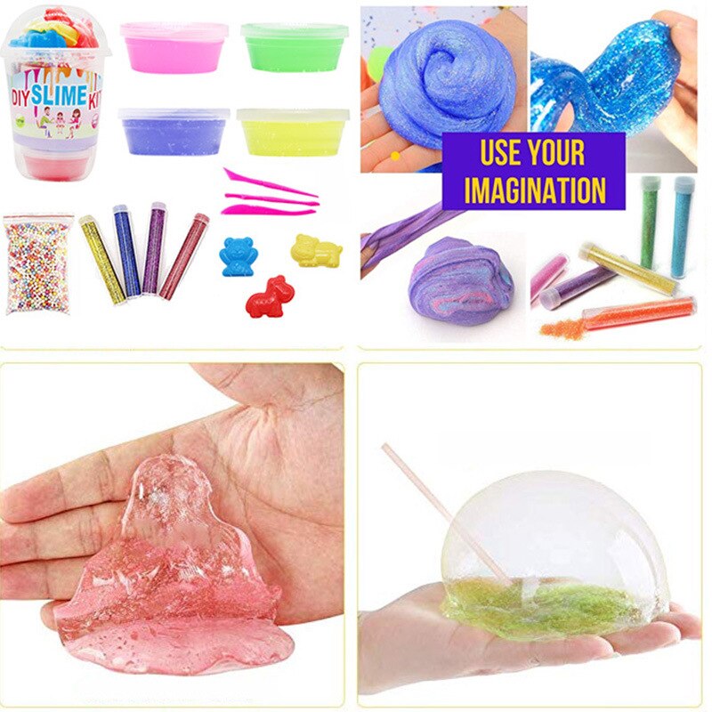 70 Pc Slime Benodigdheden Kit Foam Bedels Piepschuim Ballen Gereedschappen Voor Diy Slime Maken Additieven Voor Plakjes Klei Kleur klei Set