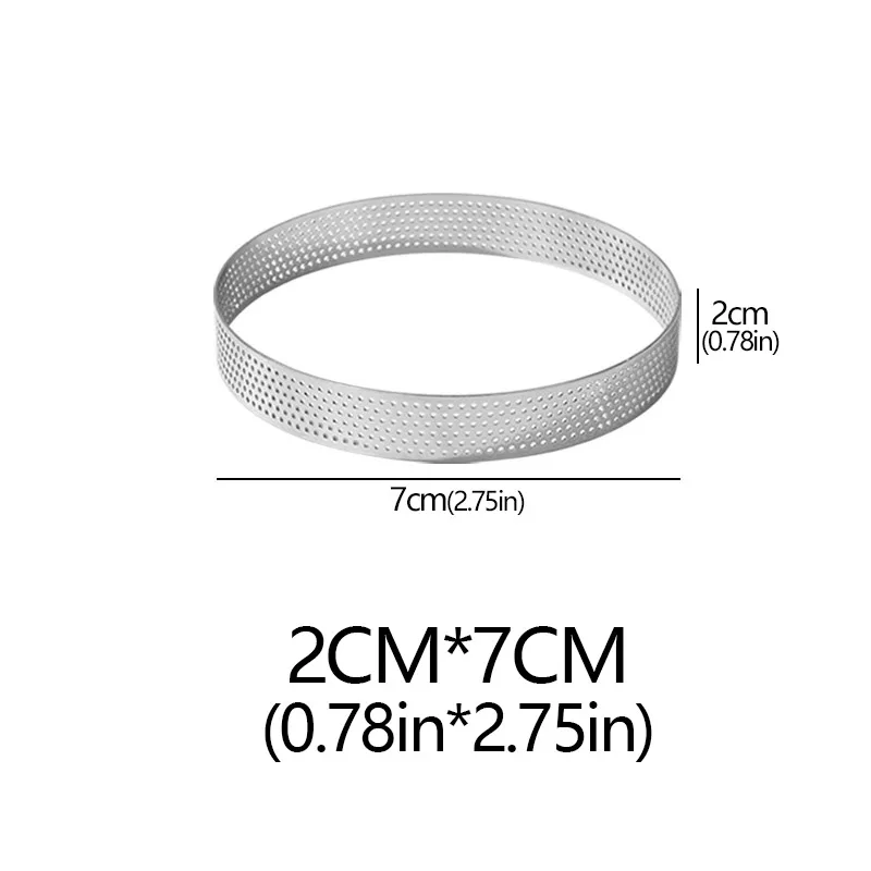 Edelstahl perforierter nahtloser Tortenring, Quiche-Ring, Tortenform, Kuchenform, nahtloses Backzubehör, Ausstecher: Freier Raum