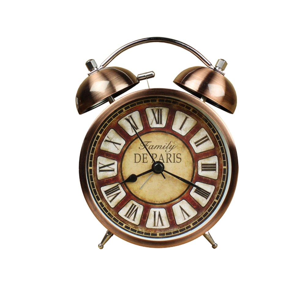 1pc Alarm Clock Practical Retro Durable Metal Decorative Novel European Style Alarm Clock Table Alarm for Co-worker Family Frien: Default Title