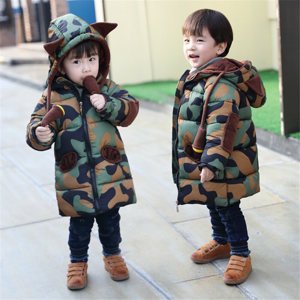 Benemaker Winterjas Voor Jongens Meisje Camouflage Windjack Peuter Kinderen Kid Warm Loog Kleding Baby Jassen Kleding NA429