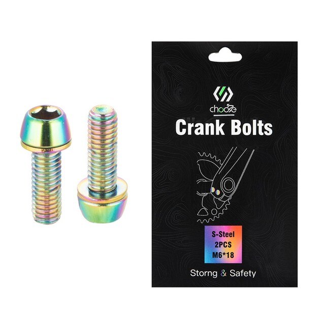 Pernos de manivela de bicicleta, tornillos de fijación de brazo de bielas de M6 x 18mm, ultraligeros de aleación de titanio para bicicleta de montaña y carretera: colorful