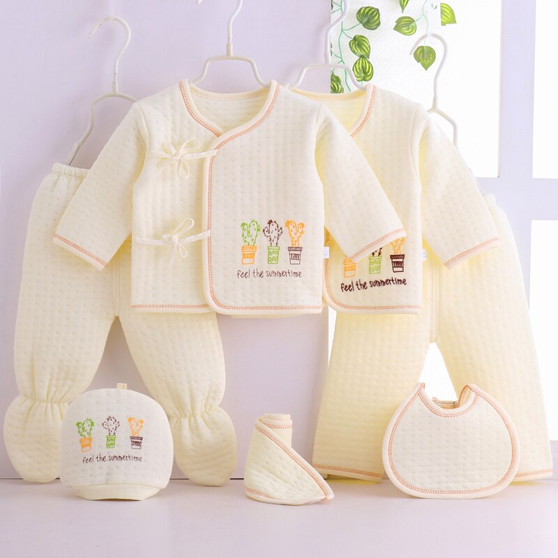 Vêtements pour bébés de 0 à 3 mois, 7 pièces/ensemble, vêtements naturels, pour bébés garçon/fille, 100% coton, , 207087