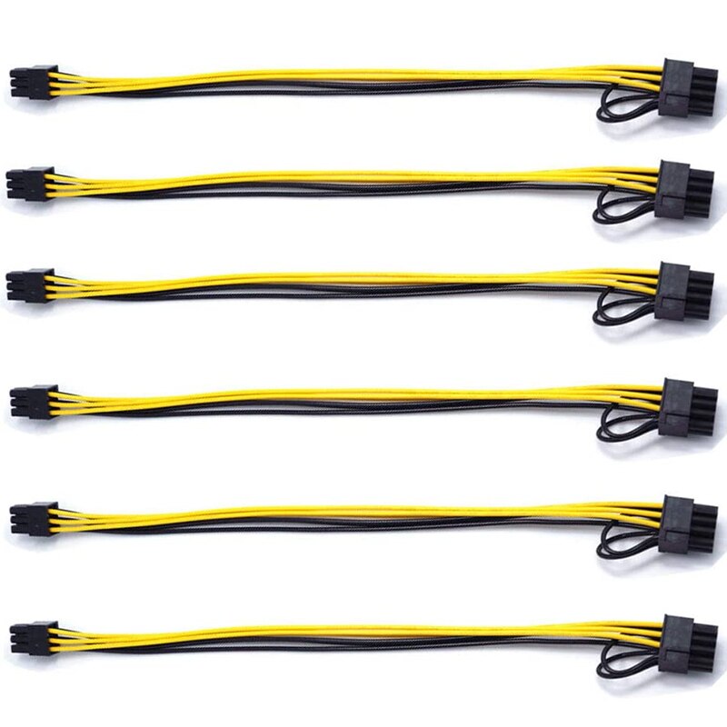 Cabo de extensão pci express, 6 pinos macho para 8(6 + 2), cabo de extensão macho pcie de servidor, 24 polegadas: Style 3
