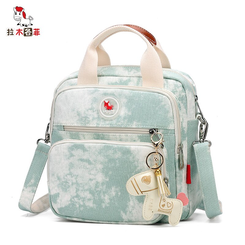 Windel Tasche Multifunktionale Baby Klapp Bett Taschen Mütter und Väter USB Rucksack Mutterschaft Pflege Handtasche Kinderwagen Tasche: Fan wald grün