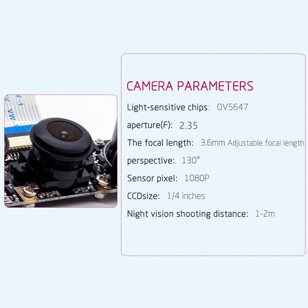 Raspberry  pi4b ir kamera nattesyn focal justerbar 5mp 1080p fish eye vidvinkel kamera modul kompatibelt med alle rpi boards