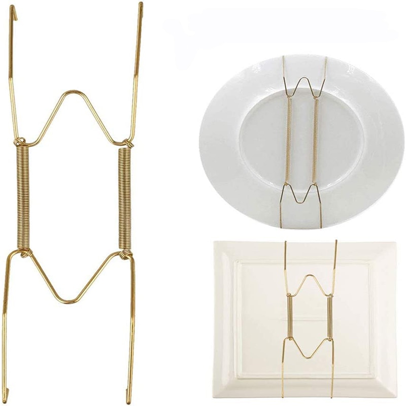 10Pcs Muur Display Plaat Schotel Hangers Holder W Soort Onzichtbare Lente Opknoping Haak Platen Home Decorating Porch Decor