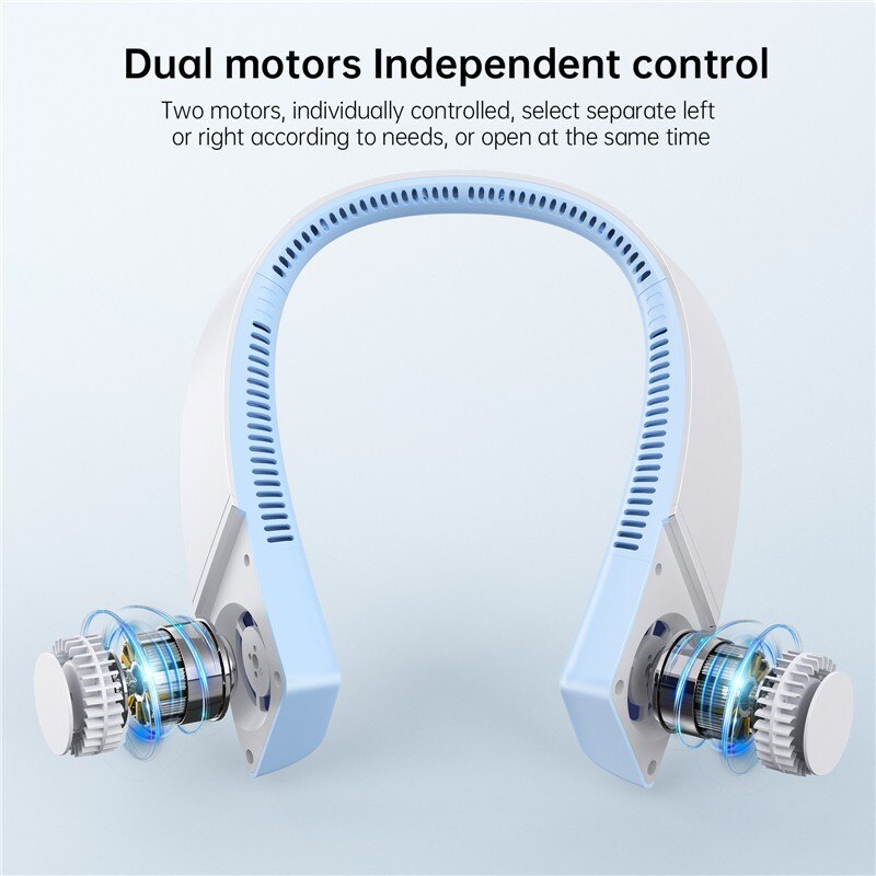 Quelima Opknoping Paddle Fan Bladeless 3-Speed Opknoping Hals Ventilator Warmteafvoer Ultralichte Body Sensor Massage Om de Geest Ontspannen
