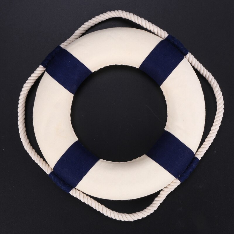 2X Decorative Welcome Aboard Nautical Lifebuoy Ring Wall Hanging Home Decoration (Blue, 20cm)