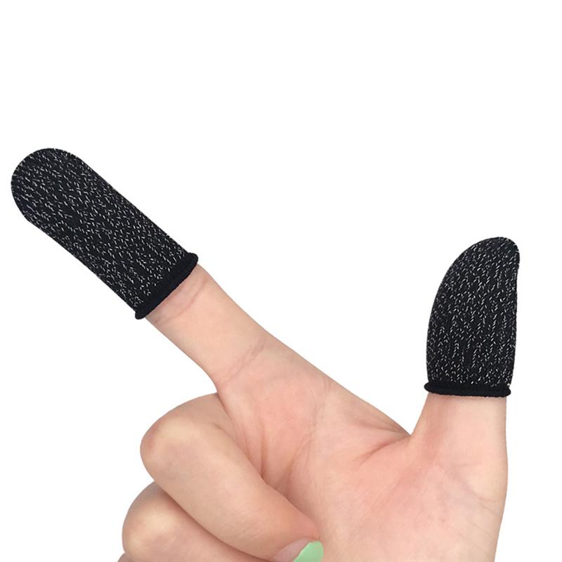 20Pcs Vinger Mouw Screen Touch Ademend Spel Vinger Cover Elastische Zachte Vingercondoom Anti-Zweet Duim Protector Voor telefoon: Black Edge