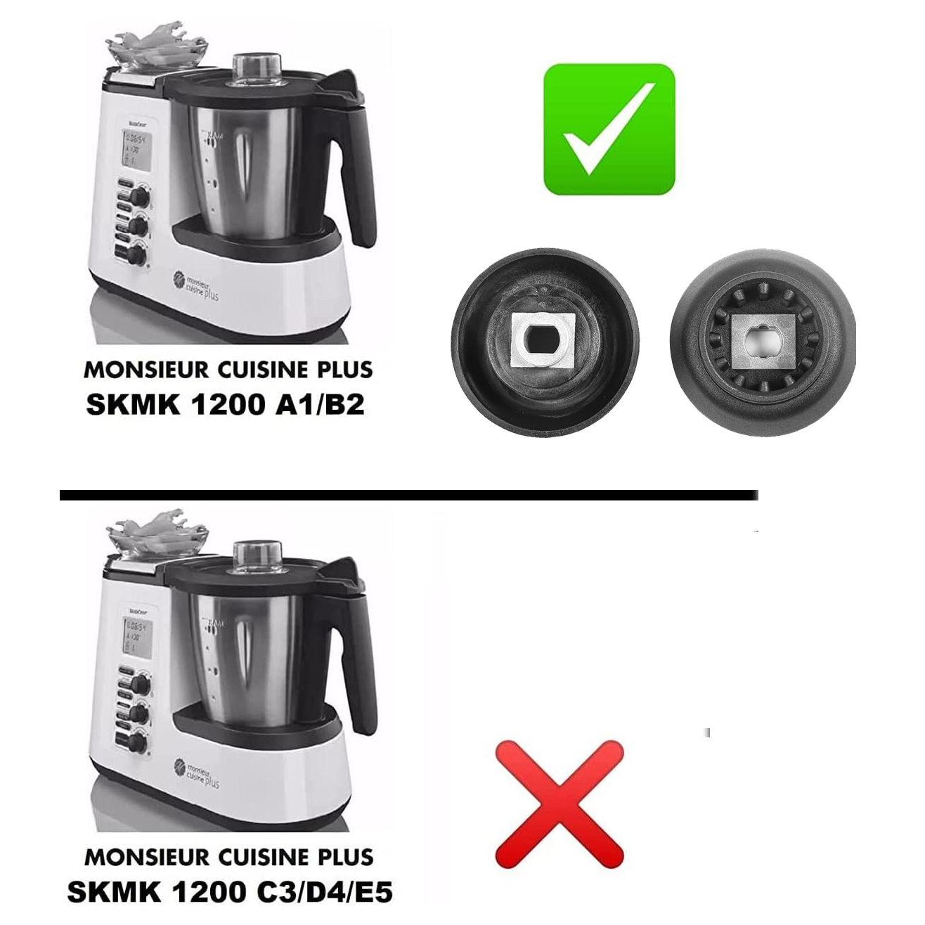 2X Guía de embrague de caja de cambios 12 ramas Monsieur Cuisine Plus SKMK 1200 A1/B2