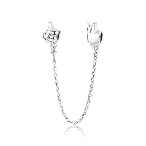 100% 925 Sterling Silver Classic Heart-shaped Bow Crown Ladies Charm DIY Bracelet Accessories Jewelry: 5027