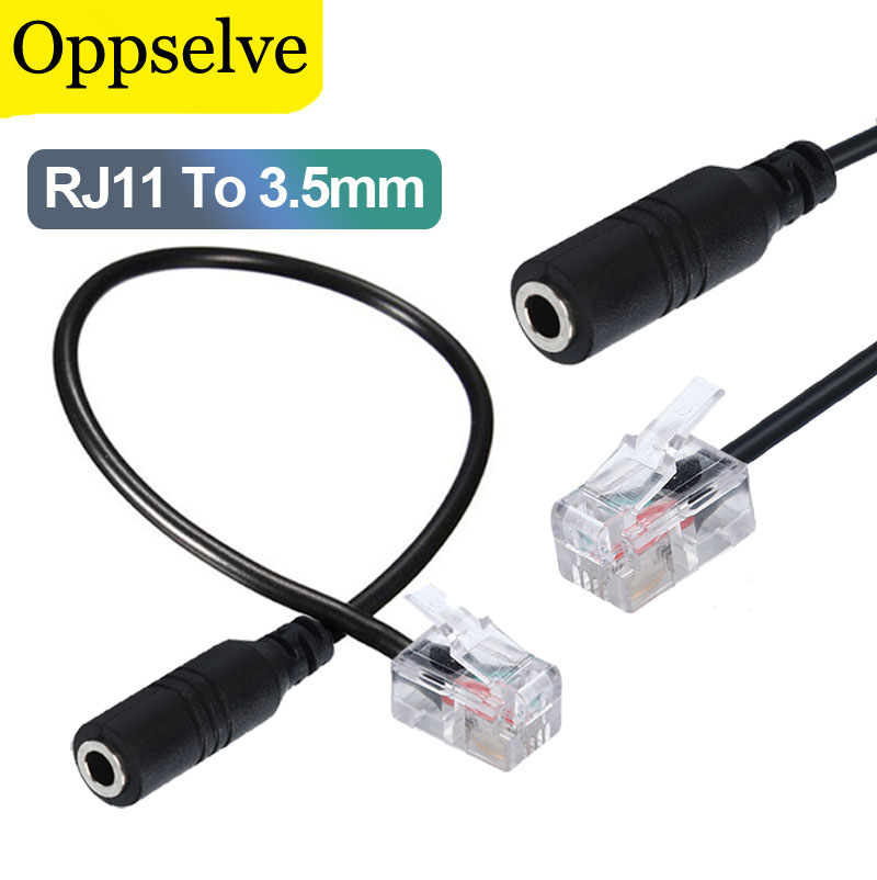 Cable adaptador de Audio de 3,5mm, conector hembra de 3,5 a RJ11 macho para ordenador, auriculares, teléfono inteligente, auriculares, convertidor adaptador de teléfono