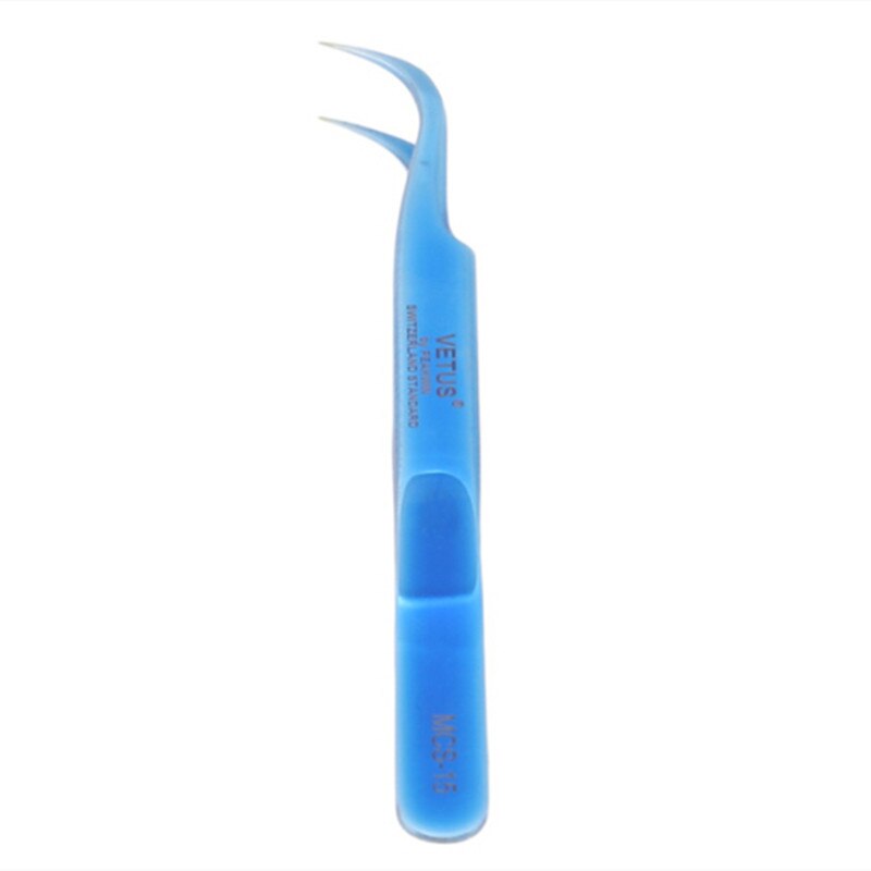 Gebogen Rechte Pincet Wimper Extension Pincet Makeup Rvs Pincet Valse Wimper Pincet Makeup Tools: blue