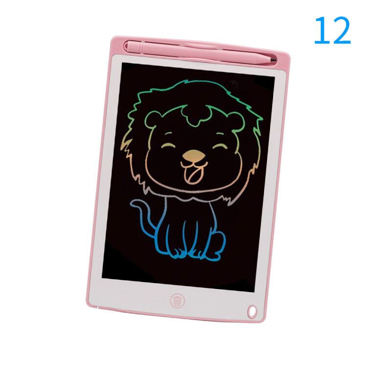 TISHRIC Lcd Writing Tablet Digital Drawing Tablet KIds Graphics Tablet Handwriting Pads Electronic Ultra-thin Graphic Board: 12inch-Pink