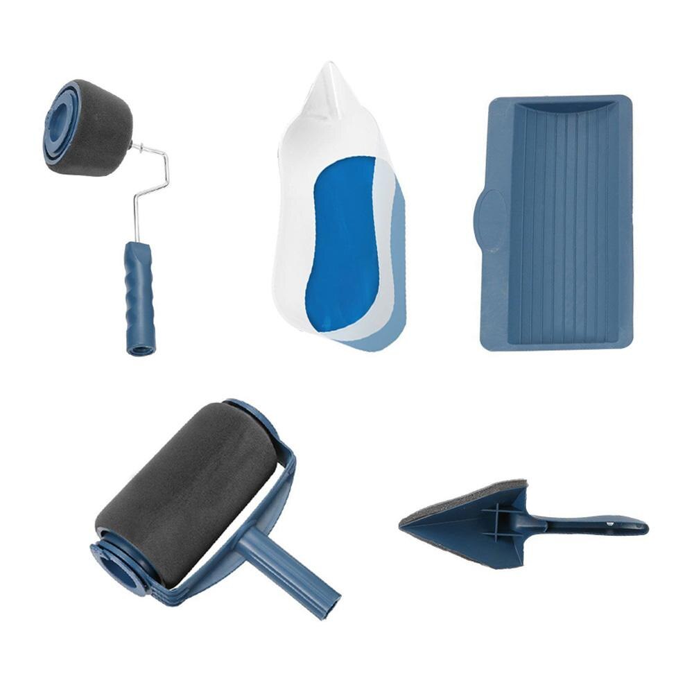 Juego de 5 unidades de rodillo de corredor para pintar, mango decorativo de pared, herramienta con borde flocado, corredor de pintura para el hogar, conjunto de pinceles de pintura , triangulación de envíos: 5