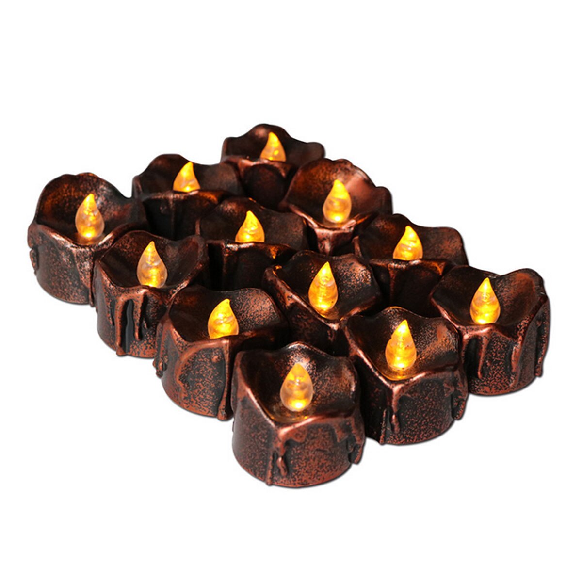 12pcs LED Candle Lights Easter Christmas Halloween Decoration Flickering Flameless Candles Festival Party Decor Battery Operated