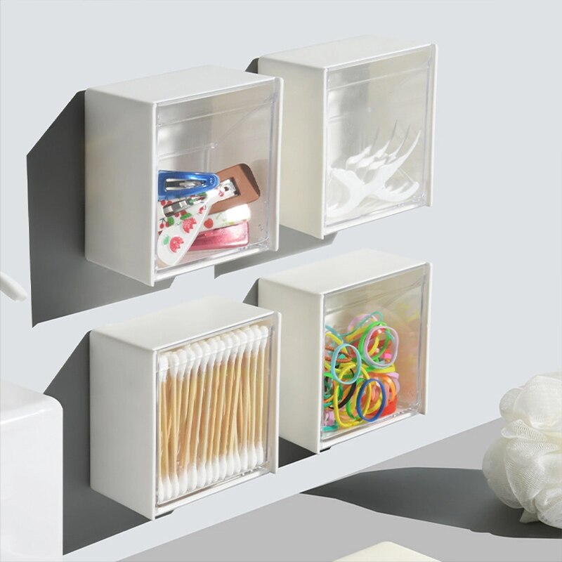 Wall-Mounted Clamshell Storage Box Clear Acrylic Organizer Water and dust Proof Storage Dispenser Small Storage Containers