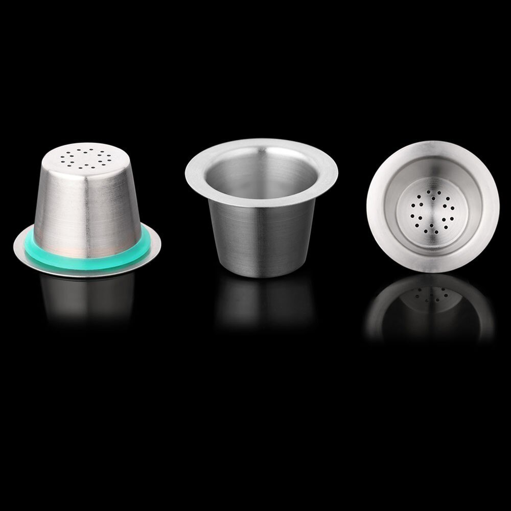 10 Pods 100 Seals Stainless Steel Nesspreso Refillable Capsulas Nespresso Coffee Capsule Pods Reusable Nespresso Coffee Filters