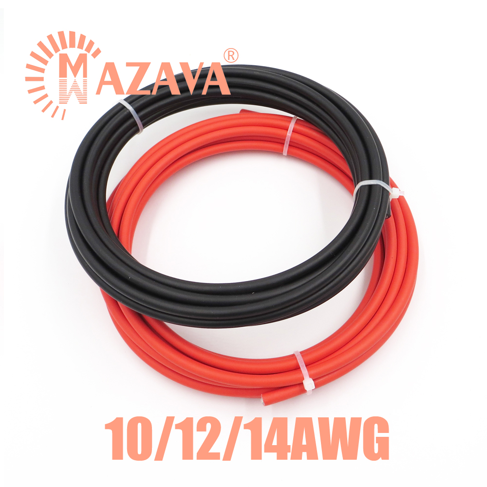 10M 10/12/14AWG Solar Cables Wire TUV Cable PV Solar Panels Connection Red Black PV1-F