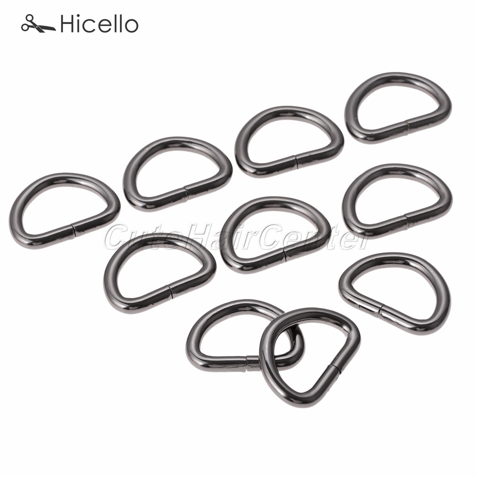 10pcs D Ring Metal Buckle Dee Clasp 20mm 25mm 38mm Gold Silver Black Bronze DIY Belt Strap Chain Luggage Leather Bag Hicello: Gun Black 25mm