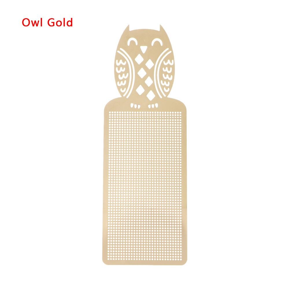 Marcapáginas de punto de cruz para manualidades, accesorios para manualidades con bordado de Metal, herramientas de costura en cruz,: Owl Gold