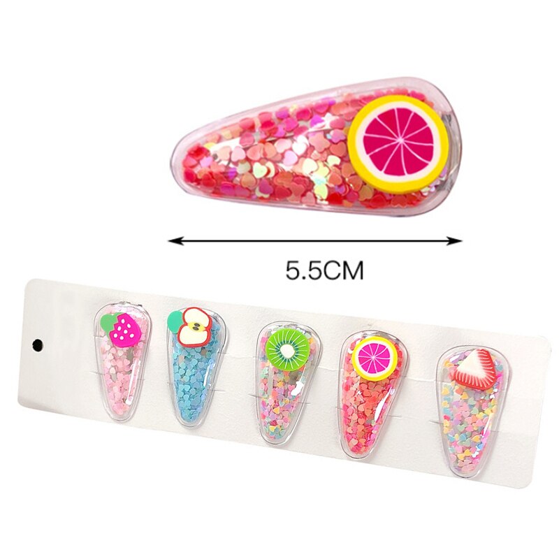 3/5 stuks schattige bb-clips voor kinderen in de vorm van een haarspeld in de vorm van drijfzand en fruit, haaraccessoires voor meisjes