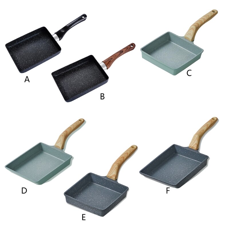 Japanese Stainless Steel Omelette Pan Nonstick Tamagoyaki Gas Egg Pan Retangle Small Frying Pan Pancakes for Stovetop
