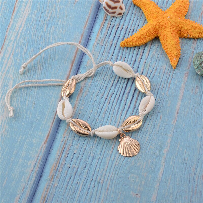 Jahrgang Hülse Perlen Seestern Schildkröte Fußkettchen Für Frauen Handgemachte Perlen Knöchel Armbinde Fuß Schmuck Armbinde cheville femme: s051