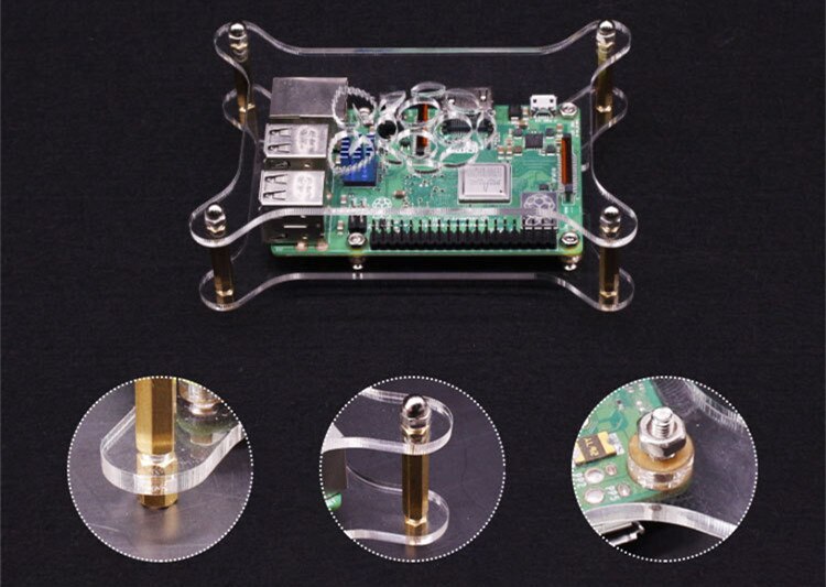 Raspberry Pi Acrylic Case - Stackable Multi-Layer Enclosure for Raspberry Pi 4, 3B+, 3B