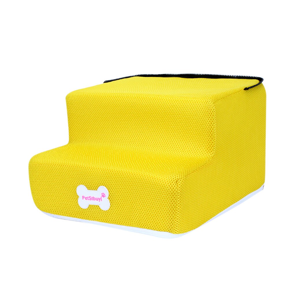 Hond Huis Hond Trappen Huisdier 3 Stappen Trap voor Kleine Hond Kat Pet Ramp Ladder Anti-slip Verwijderbare honden Bed Trappen FW3: Yellow 