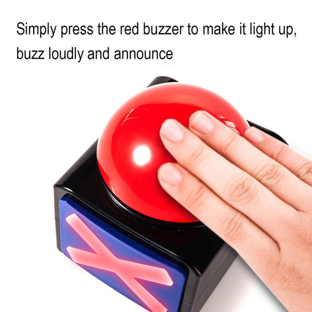 Interaktiv quiz buzzer alarm knap boks legetøj med ja nej knap lyd lys stimulerende fest spil konkurrence legetøj til børn