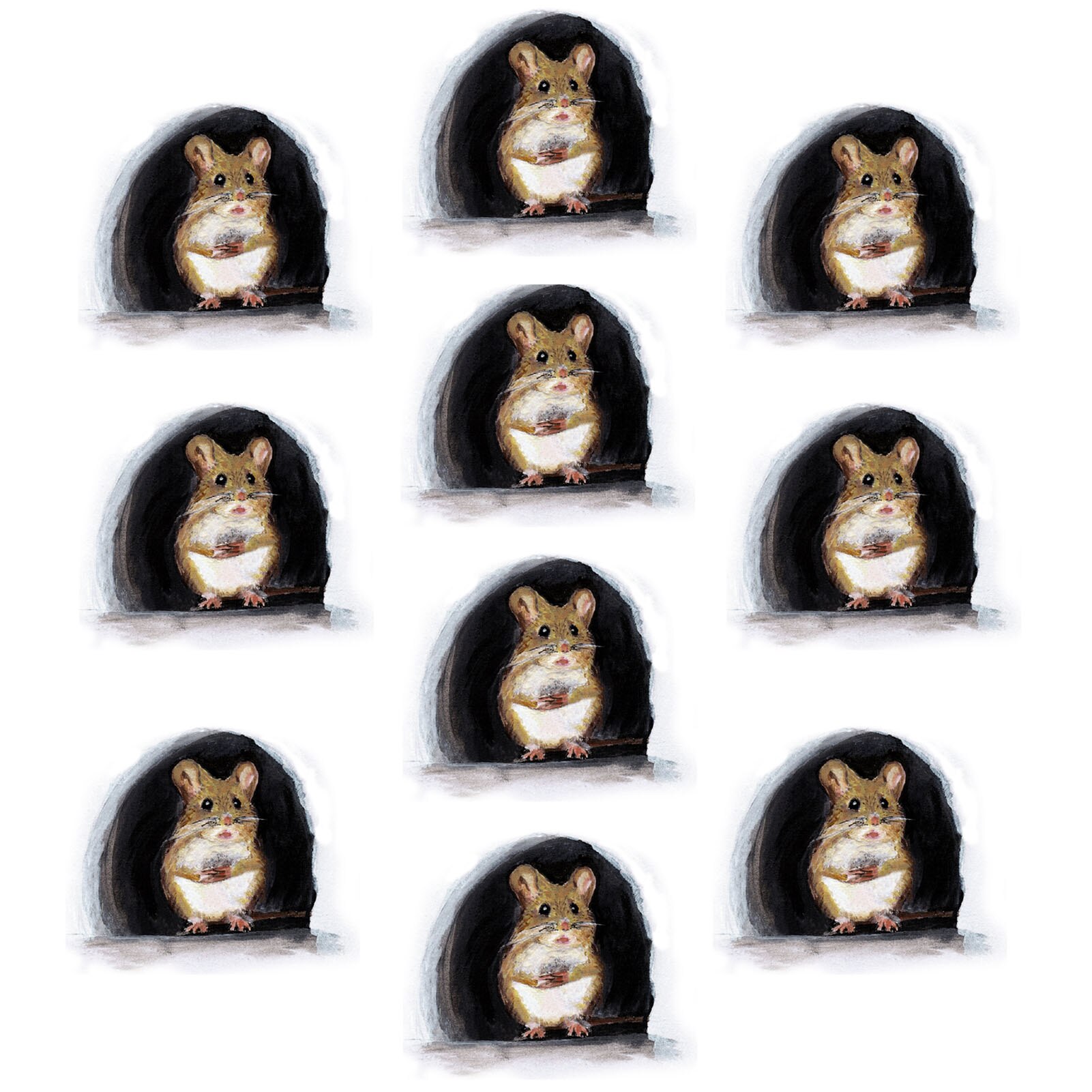 10PCS Miniature Mouse Hole Decal 3D Movable Wall Sticker: 01