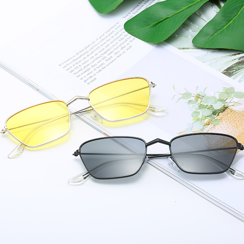 Kvinder metal vandring solbriller mænd retro små firkantede solbriller kvindelige briller stel skærme kørebrille  uv400