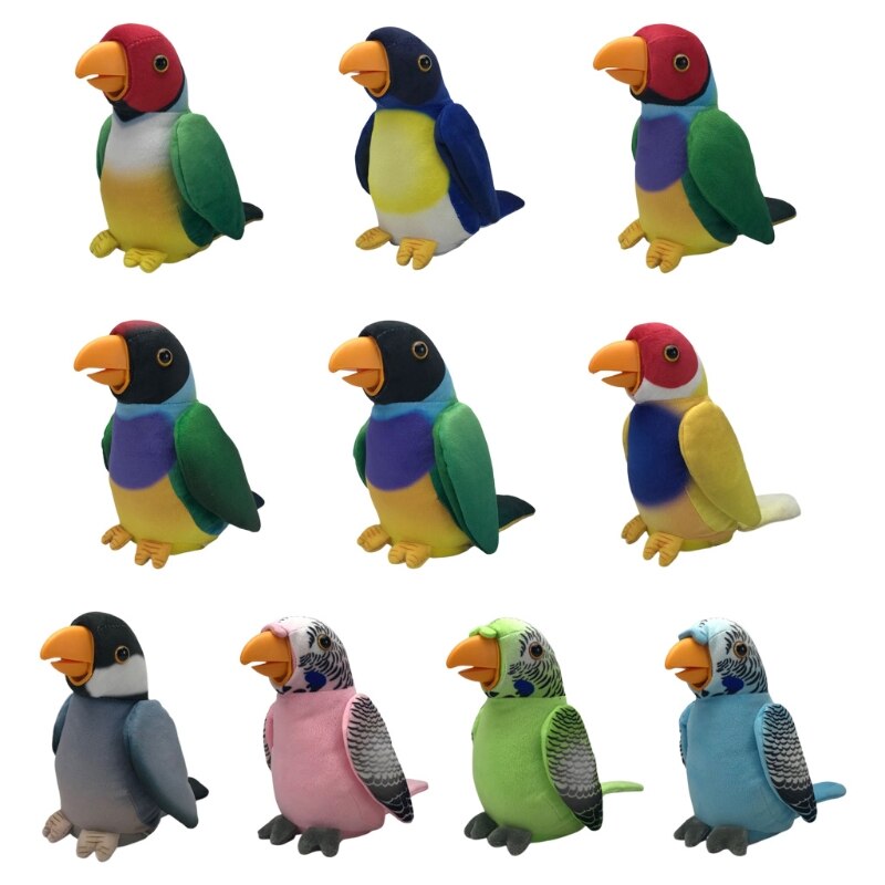 Multifunktions Elektrische Plüsch Papagei Sprechen Reden Wiederholen Winken Vogel Puppe Spielzeug L9CD