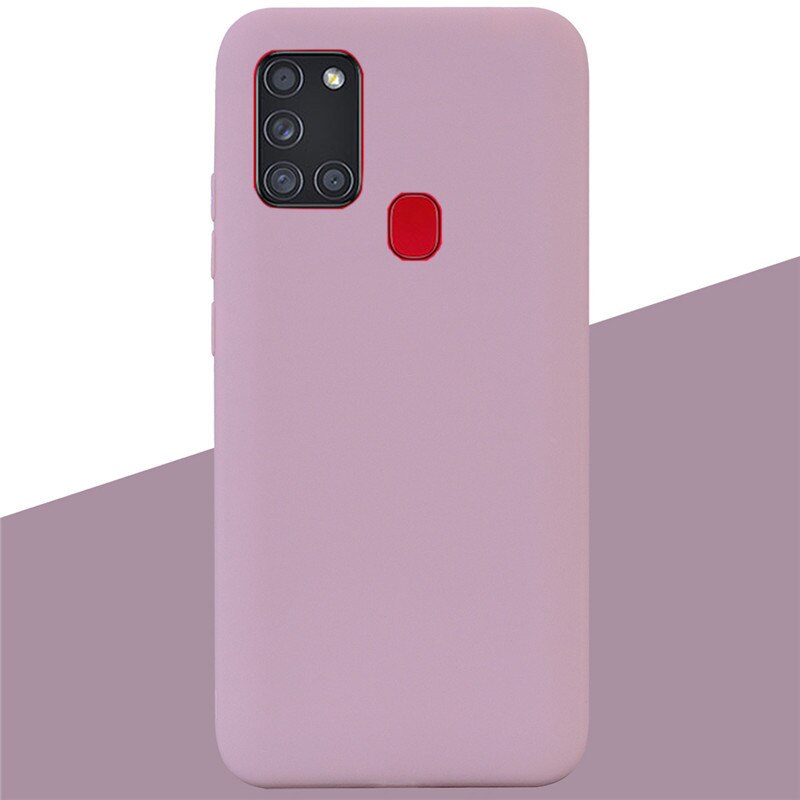 Funda de silicona TPU suave mate para Samsung Galaxy A21S A 21 S A21 S, carcasa trasera para teléfono: 15 Lotus Pink