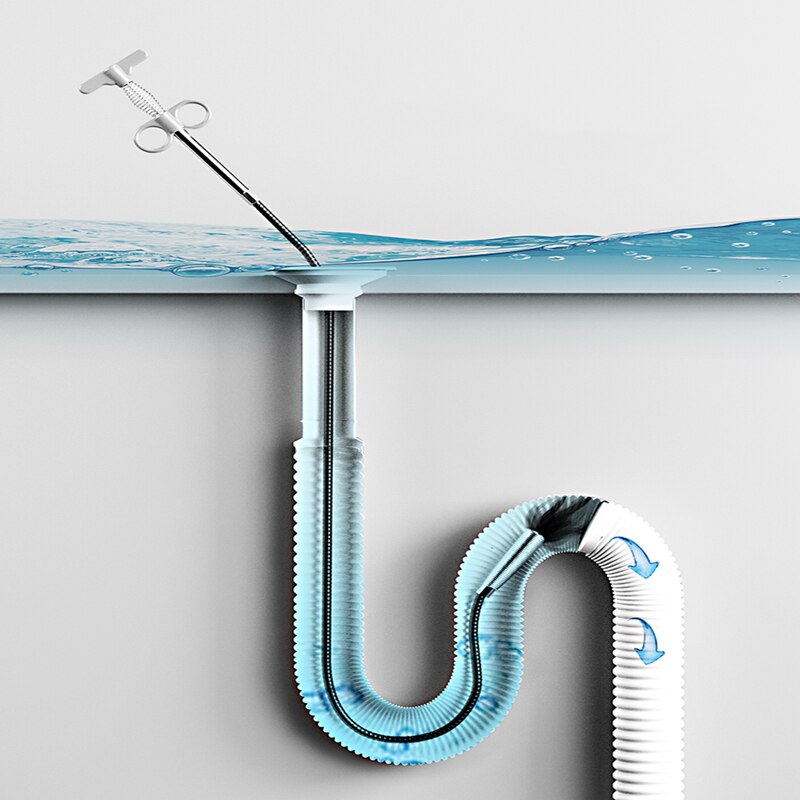 Débloqueur de tuyau d&#39;égout serpent ressort outil de dragage, cuisine salle de bains nettoyage des égouts accessoires de cuisine 90cm 160cm outils de toilette