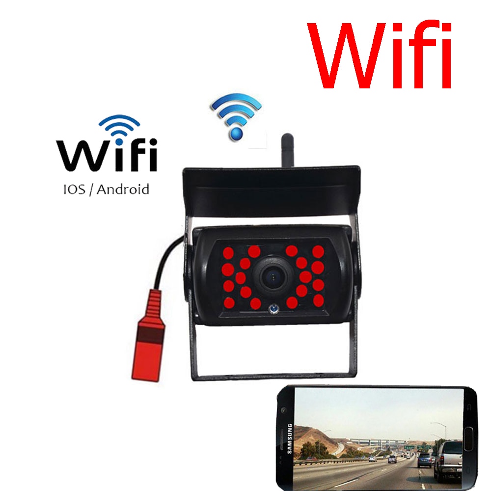 WIFI Omkeren Camera Dash Cam 28 LED IR Nachtzicht Auto Achteruitrijcamera Waterdichte Voertuig Camera voor iPhone en android