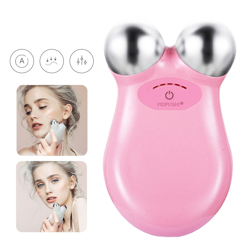 EMS Face Lifting Microcurrent Roller Massager Skin Tightening Anti Wrinkle Facial Slimming Massage Face Lifting Machine