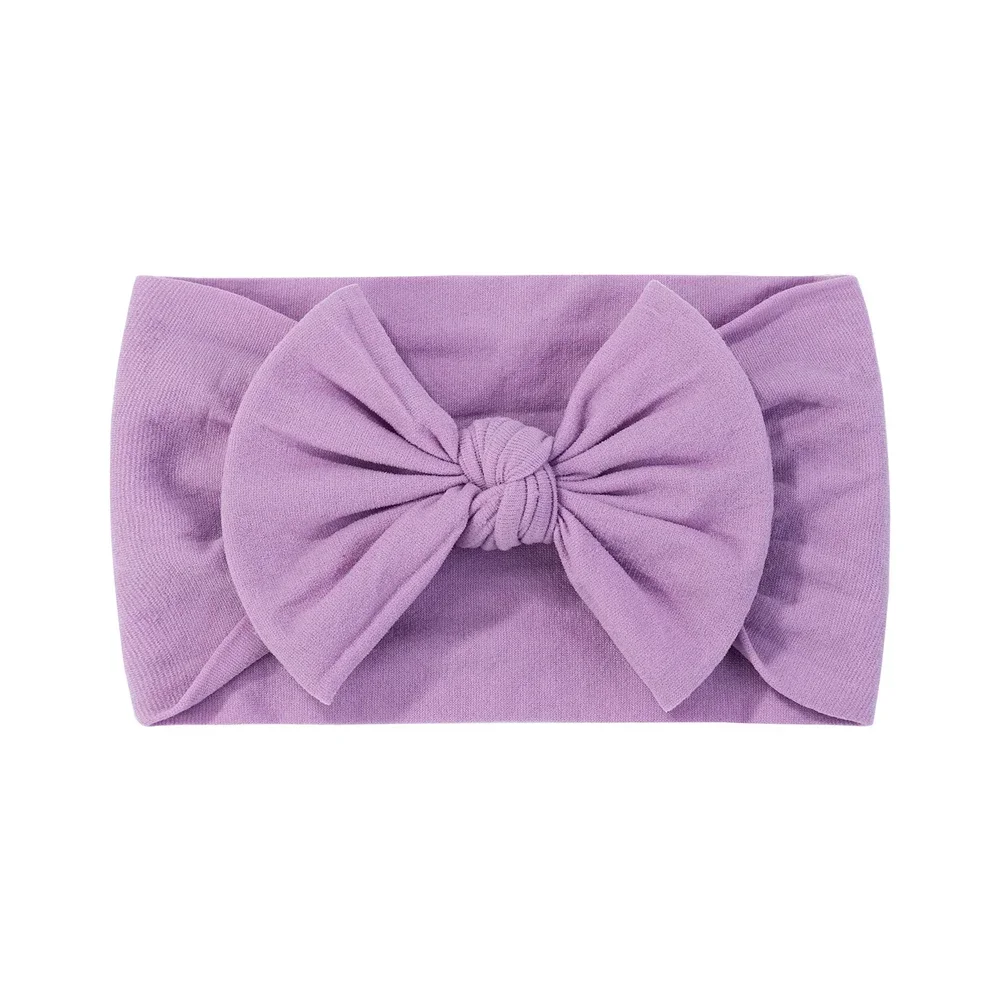 1 stücke Neugeborenen Baby Stirnband für Mädchen Elastische Stricken Kinder Turban Bögen Weiche Nylon Kinder Headwear Haar Zubehör: Lemon yellow