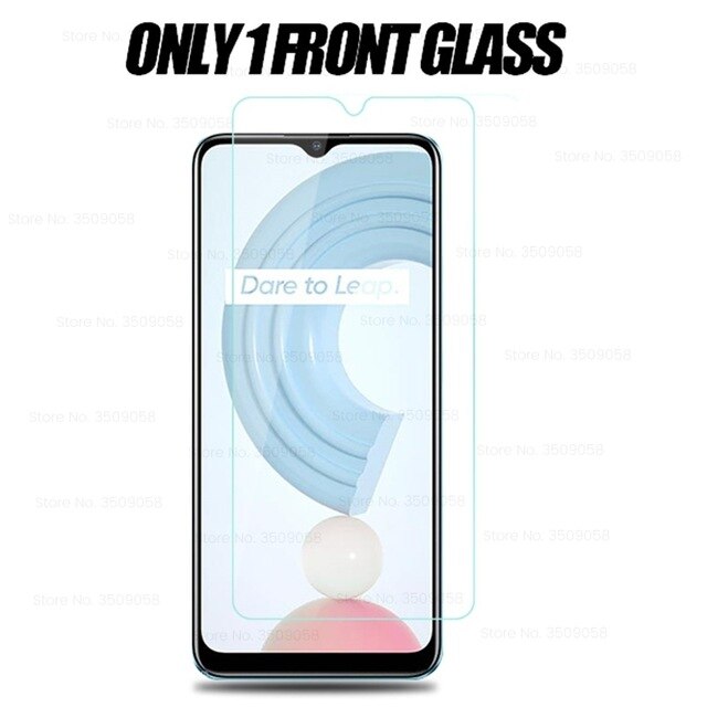 Realmi-funda de vidrio templado C21 para cámara RealmeC21, funda de teléfono con Airbag transparente, Relme C21 C 21, funda de silicona suave a prueba de golpes: only 1front glass